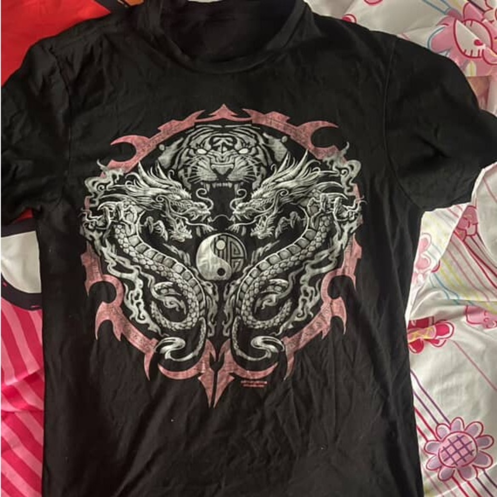 Black Graphic Dragon T-Shirt